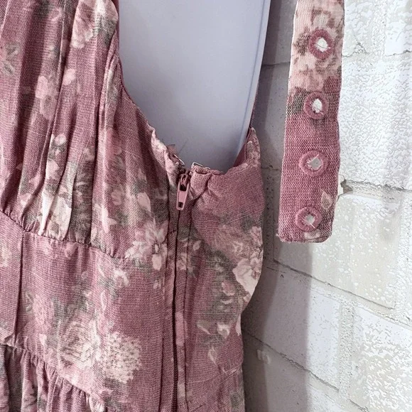 Trixxi Tiered Floral Maxi Dress XL Cottage Fairy Prairie Peasant Garden Party - Picture 5 of 14